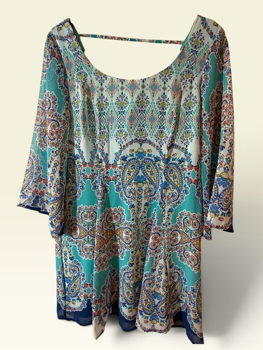 Wish Teal Paisley Tunic Top/Dress